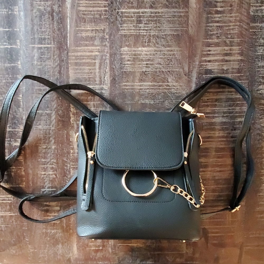 Black purse backpack